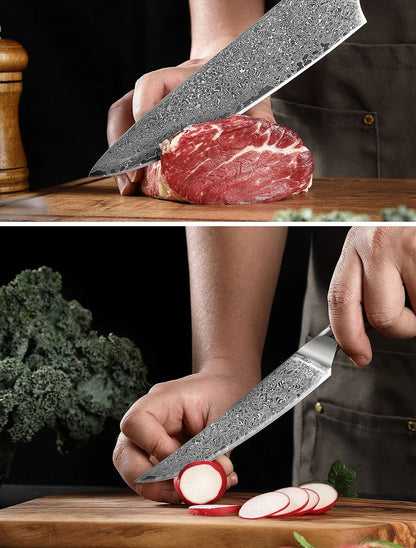 XITUO Damascus Aço Faca de Cozinha Conjunto 1-8 Pçs Faca Profissional Japonesa Faca de Chef Afiada Faca Santoku Faca de Corte Faca de Utilitário Faca de Trinchar