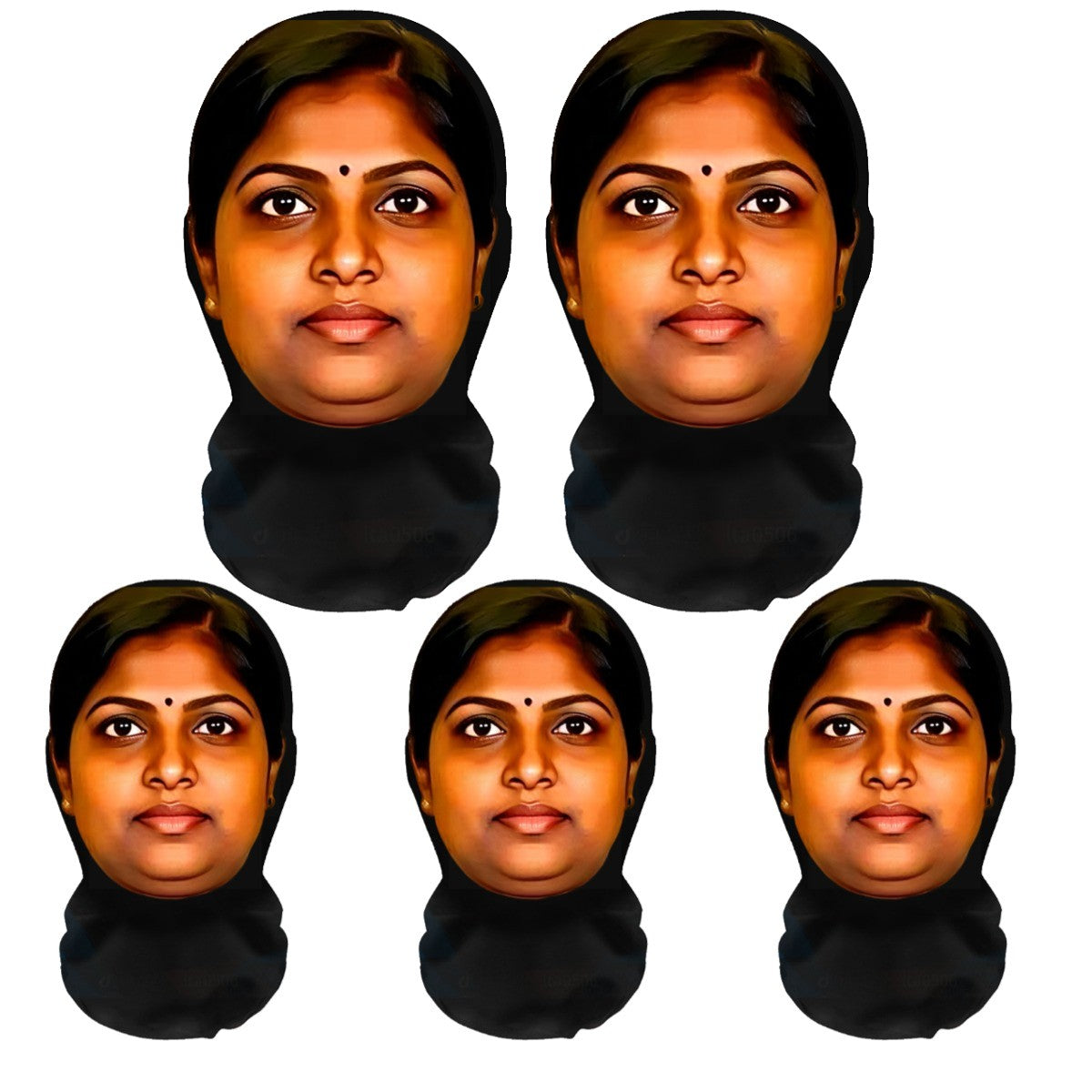 5PCS Indian-style 3D Party Realistic Mask Headgear, Abstract and Funny Cosplay Mask, Essential Equipment for Going Out for Party