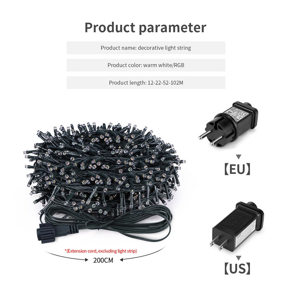 Holiday 24V LED Christmas Lights Fairy Garland String Light 10M-50M 100M Waterproof For Outdoor Garden Home New Year Party Decor