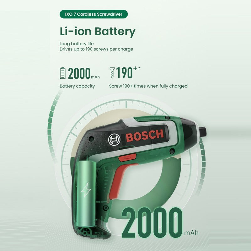 Parafusadeira sem fio Bosch IXO 3.6V Recarregável USB Multifuncional Mini Furadeira Elétrica Chave de Fenda Portátil Ferramenta Elétrica Ixo 7/6