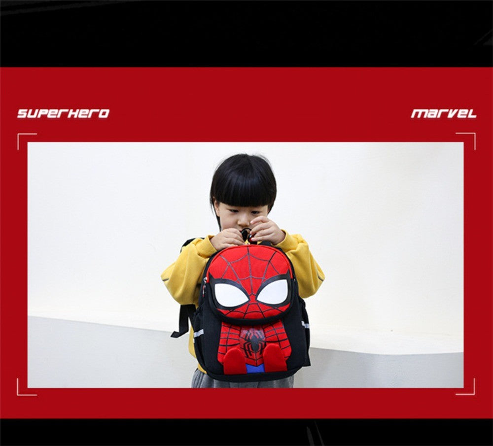 Mochila Infantil Escolar de Capitão América Homem Aranha Homem de Ferro Fofa Desenho Animado para Meninos Leve para Jardim de Infância