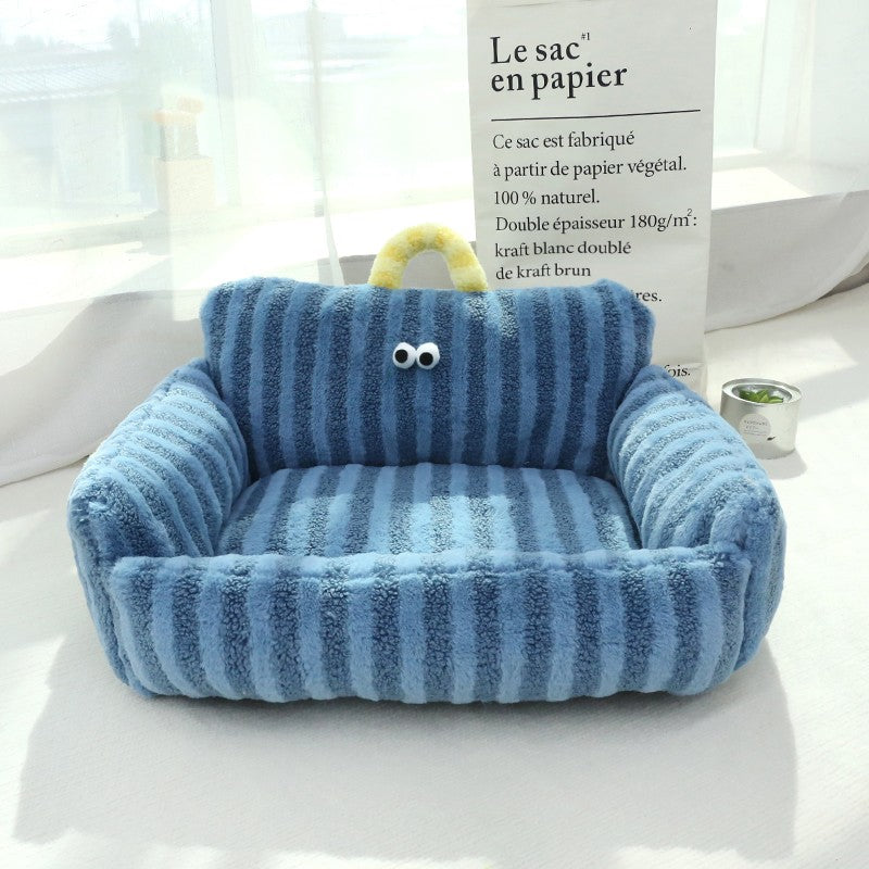 Sofá para Cães e Gatos Cartoon Sle Pet Bed Couch, Série Olhos Grandes, Travesseiro de Uso Diário Outono Inverno, Design de Sofá, Ninho para Pets, Nova Chegada