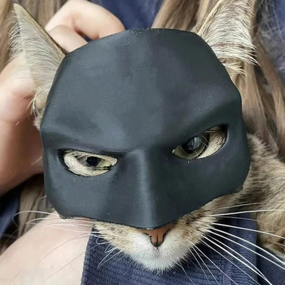 Máscara de Gato Morcego Vingador Preta Máscara Fofa de Super-Herói Gato Morcego Halloween Cosplay Fantasia de Halloween para Pets Gatos Suprimentos para Pets XS-L
