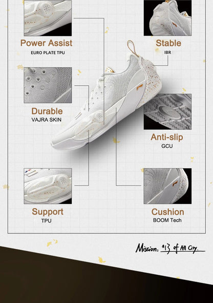 Li-Ning Men WADE ALL CITY 13 Professional Basketball Shoes BOOM  Cushion Wearable Anti-slip LiNing Stable Sneakers ABAV017