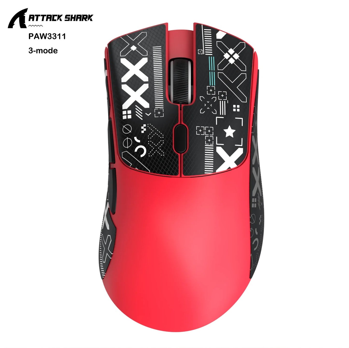 Mouse Gamer Sem Fio Attack Shark R1/X11, 18K DPI PAW3311, Ergonômico, Leve, Tri-Modo Bluetooth 2.4GHz USB, para PC/Notebook