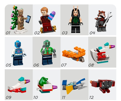 LEGO Super Heroes 76231 Calendário do Advento de Natal Guardiões da Galáxia Blocos de Montar Quebra-Cabeça para Meninos e Meninas