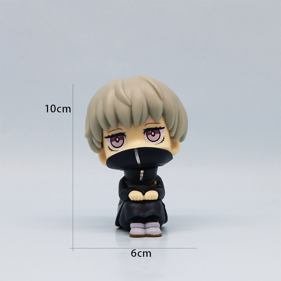 Novo conjunto de 5 peças Jujutsu Kaisen Cute Yuji Itadori Gojo Satoru Q Ver. Bonecos de Ação de PVC Figuras de Anime Modelo Brinquedos Coleção Boneca Presente