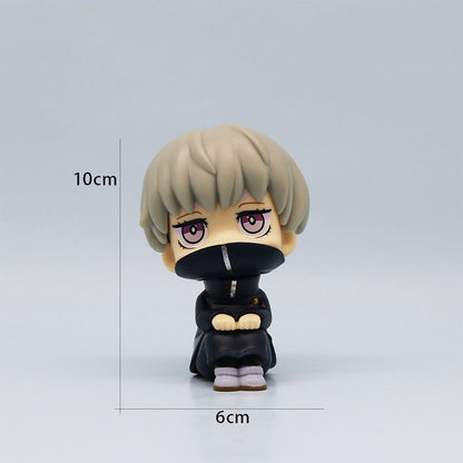 Novo conjunto de 5 peças Jujutsu Kaisen Cute Yuji Itadori Gojo Satoru Q Ver. Bonecos de Ação de PVC Figuras de Anime Modelo Brinquedos Coleção Boneca Presente
