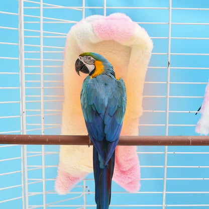 Rede de Pelúcia Macia para Pássaros, Rede de Inverno à Prova de Vento para Papagaios, Rede Quente para Pássaros, Toca, Ninho, Tenda, Cama, Xale de Periquito, Gaiola Hangi X6O1