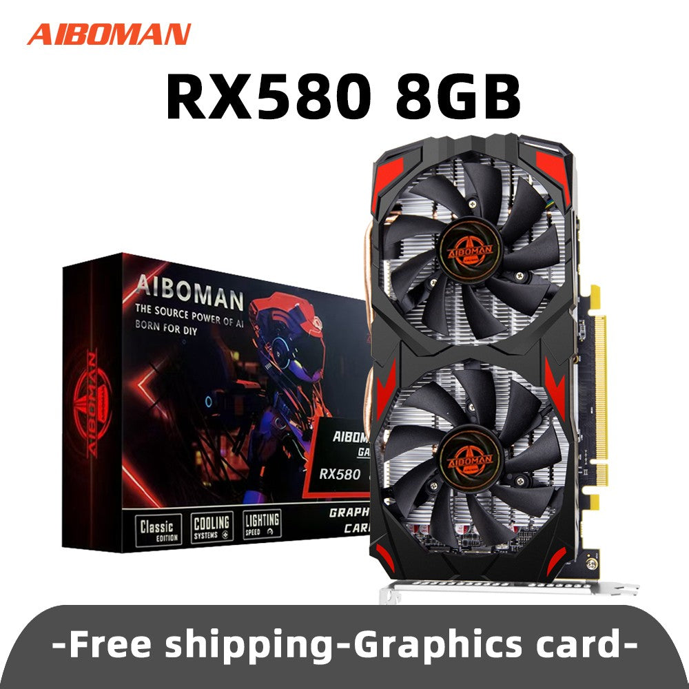 Placa de Vídeo para Jogos Radeon RX580 8G PCIE3.0x16 GDDR5 256Bit - Adequada para Acessórios de Montagem de Computador?