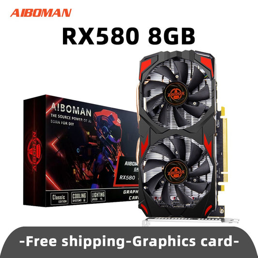 Radeon RX580 8G  PCIE3.0x16 GDDR5 256Bit  Cards  Memory Video Gaming Card Suitable for Computer Assembly Accessories ?