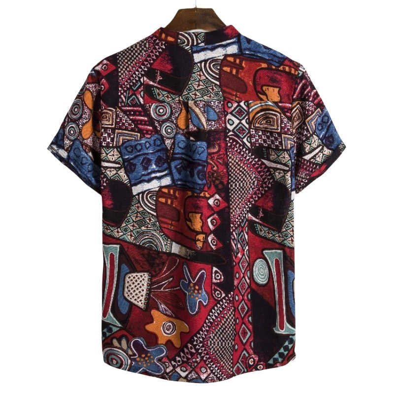 2024 new Hawaiian Cotton High Quality Shirts Men's Oversize Shirt Man Tiki Fashion Clothing Blouses Luxury Social T-shirts