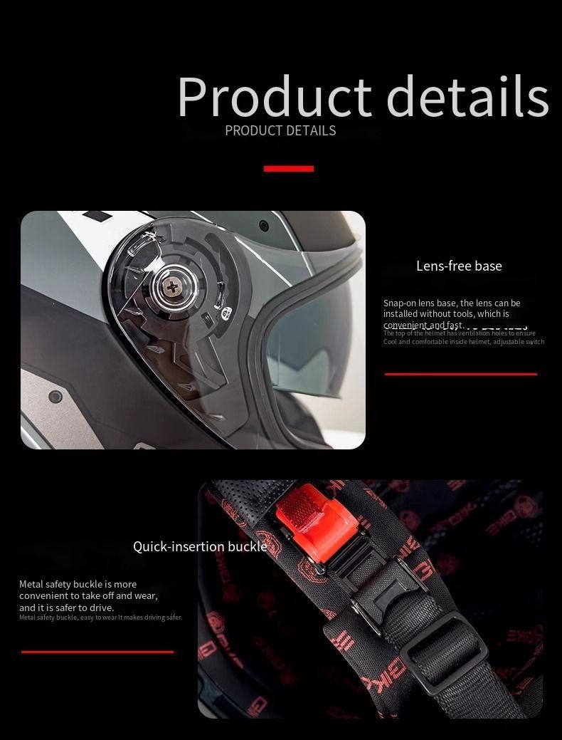 Capacete de motocicleta masculino e feminino com lente dupla antiembaçante integral para motoqueiro com pedal de cruzeiro e capacete universal para todas as estações com certificação DOT