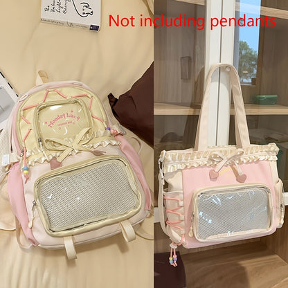 Women's Bag Set Two-Piece Pain Bag Back to School Season Back to School Season Backpack Lace Lightweight Cute Backpack