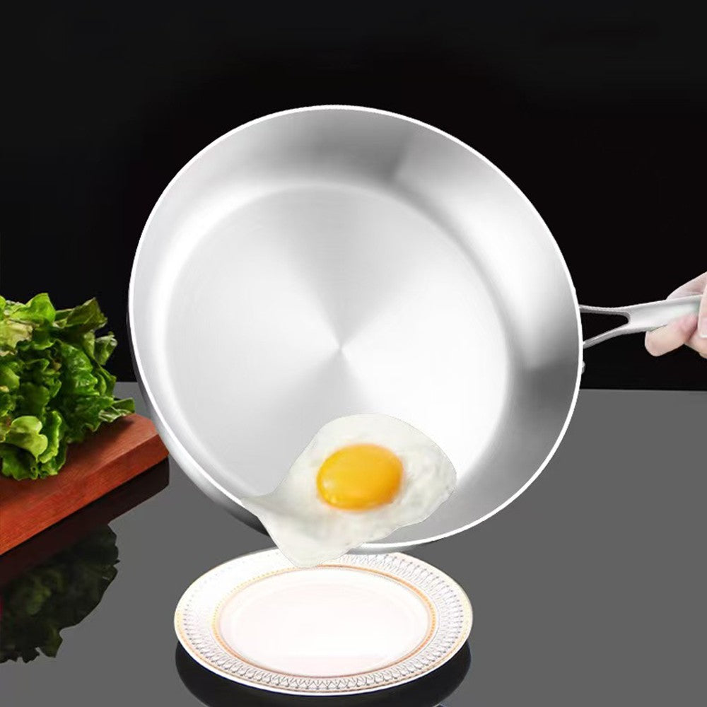 316 Stainless Steel Frying Pan Wok NonStick Pan Fried Steak Pot Uncoated Kitchen Cookware For Gas Stove and Induction Cooker Wok