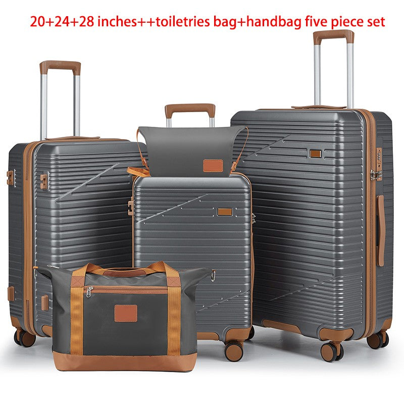 Conjunto de Bagagem de 20/24/28 Polegadas, 5 Peças de Bagagem ABS com Nécessaire e Bolsa de Mão Leve 2,6KG para Viagens em Família e Férias