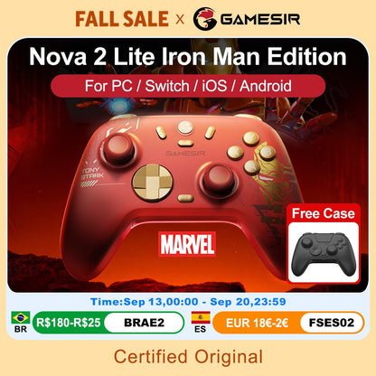 GameSir Nova 2 Lite Iron Man Edition PC Gamepad Wireless Controller for Windows iOS Android Mobile Steam Switch 2&1 Controle