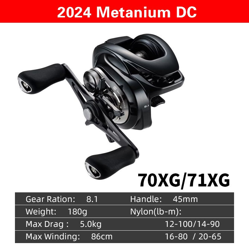 2024 SHIMANO Metanium DC Low Profile Fishing Baitcaste Reel 6.2:1/7.1:1/8.1:1 10+1BB 175g MGL SPOOL