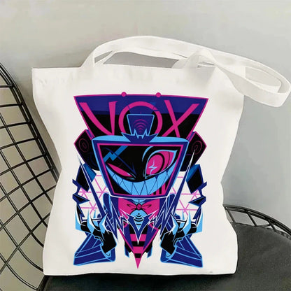 Popular Hazbin Hotel Vox Canvas Bag Shopping Tote Bag Shopper Bag for Fans Gift Latest Model Fashion Bag Derpy Merch Canvas Bag