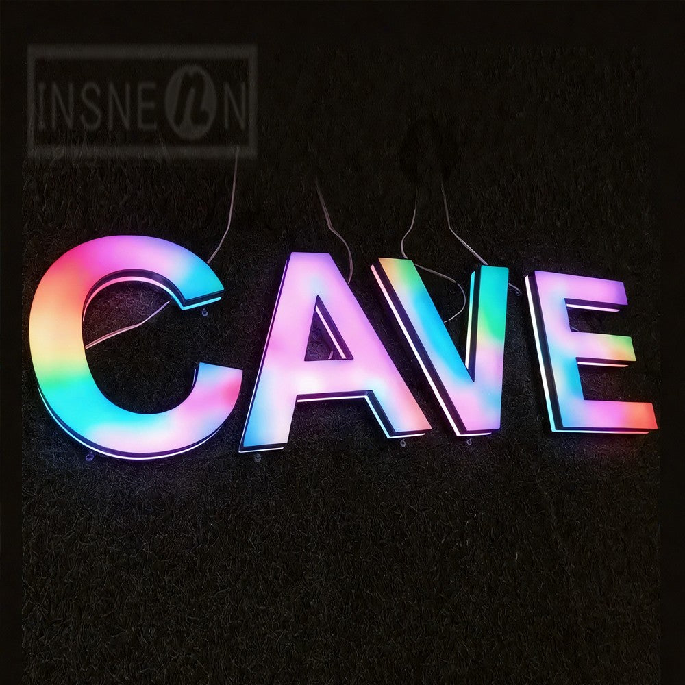 Custom RGB Metal LED Sign Wall Logo Outdoor Luminous Letter Company Store Light Signboard,Business 3D Acrylic Signage Decoration
