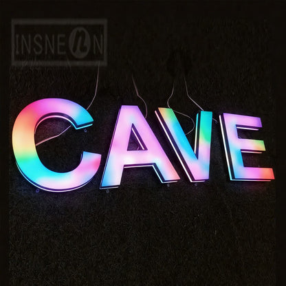 Custom RGB Metal LED Sign Wall Logo Outdoor Luminous Letter Company Store Light Signboard,Business 3D Acrylic Signage Decoration