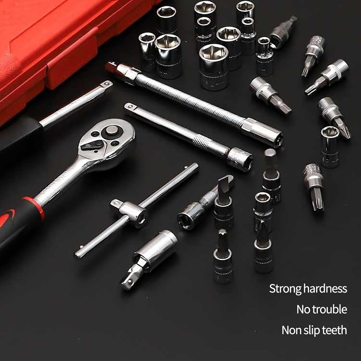 Conjunto de Soquetes de 46 Peças com Encaixe de 1/4", Chave Catraca Métrica com Soquetes CR-V de 4-14mm, Kits de Ferramentas Mecânicas para Reparo Automotivo Doméstico