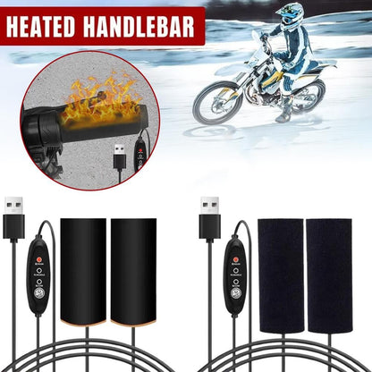 Manoplas Aquecidas para Motocicleta USB Ajustáveis Isoladas Guidões Patinete Elétrico Bicicleta Acessórios de Aquecimento de Inverno