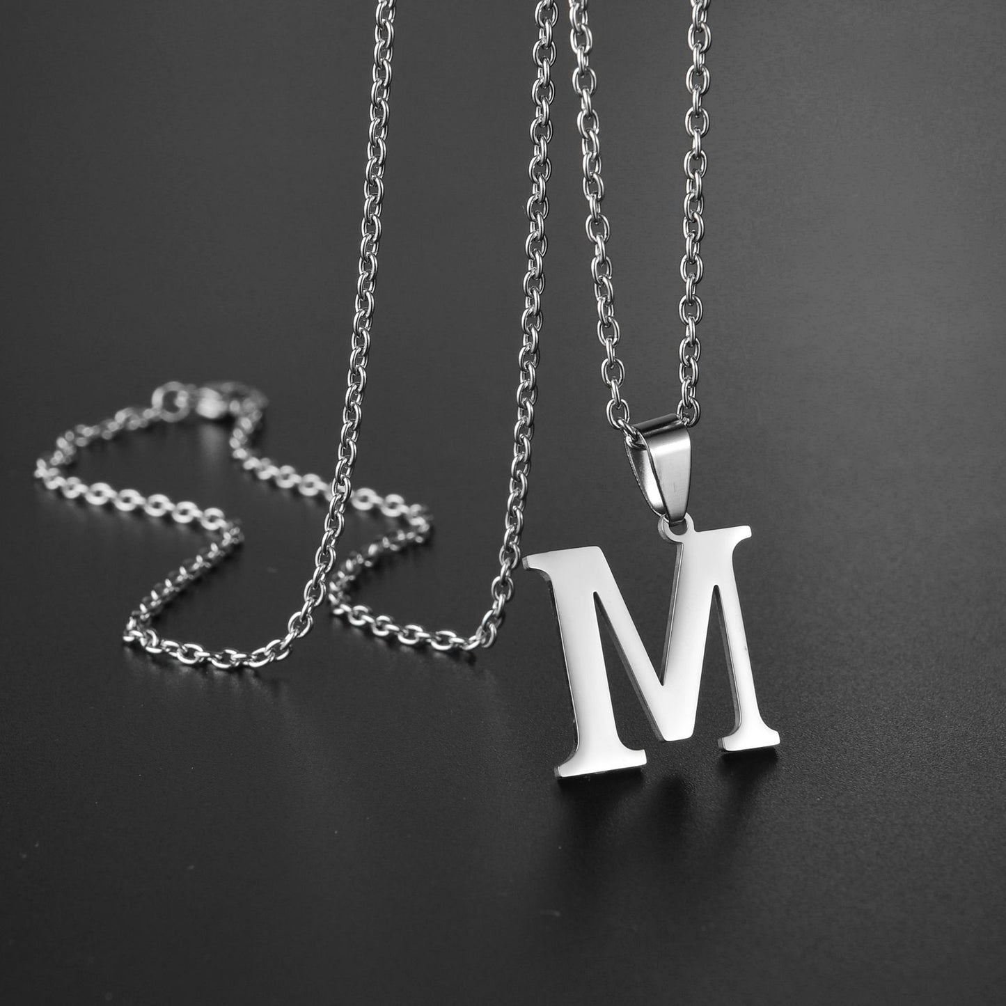 Colar de Aço Inoxidável com Pingente de Nome Letras A-Z do Alfabeto, Colares Minimalistas Iniciais para Homens e Mulheres, Presentes de Moda no Atacado