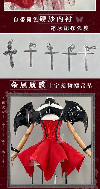 Anime Shugo Chara Tsukiyomi Utau Devil Transformation Cosplay Costume Full Set Women Halloween Cos Outfit With Horns Accessories