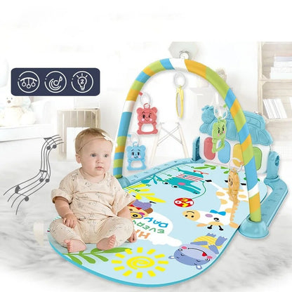 Brinquedo Pedagógico Interativo Para Bebês, Tapete de Atividades Piano Musical Multifuncional Para Crianças de 0 a 1 Ano