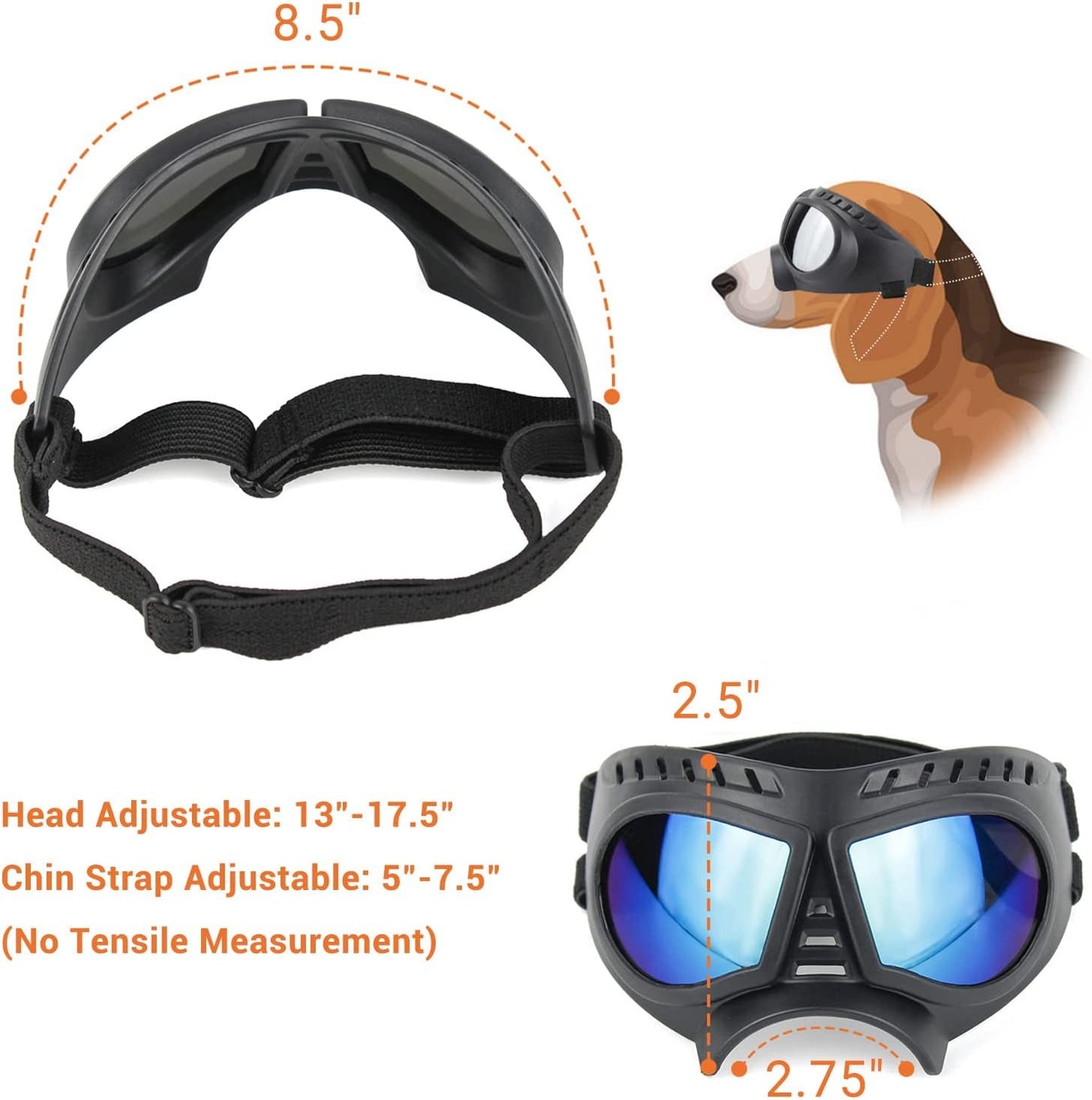 ATUBAN Capacete e Óculos de Sol para Cães Pequenos, Óculos de Proteção UV para Cães Médios, para Cães Dirigirem ao Ar Livre e Passearem