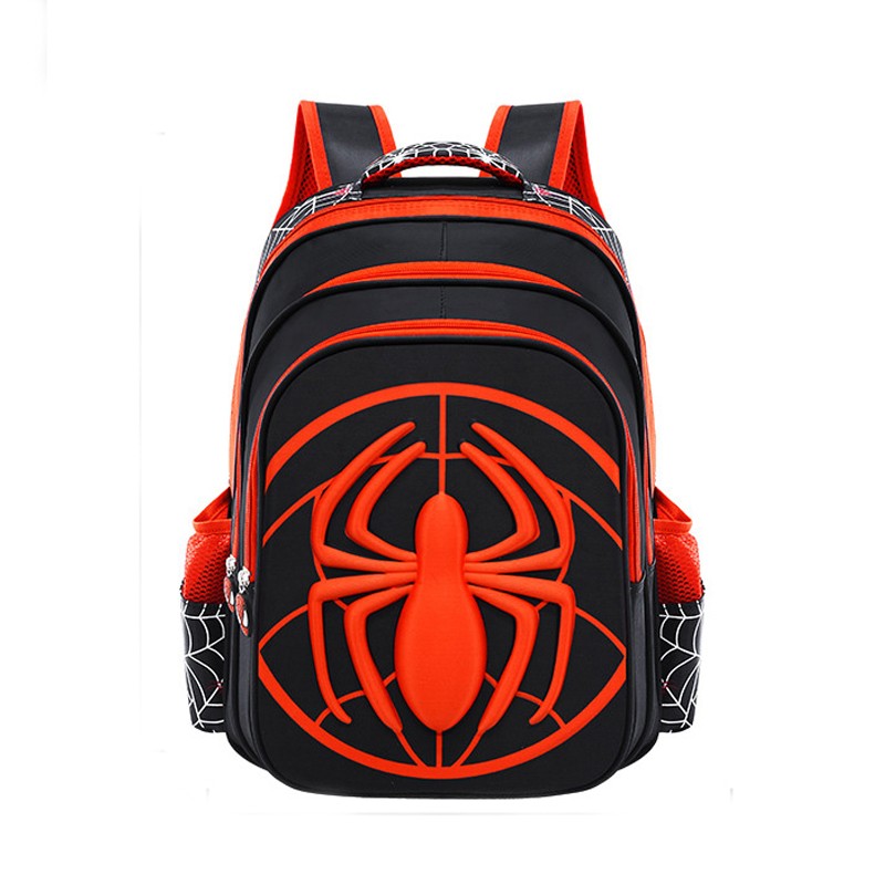 Bolsa Tiracolo Infantil Aranha 3D Tridimensional Desenho Animado, Estojo Escolar Menino Menina Adolescente, Mochila Infantil 2 Peças Impermeável