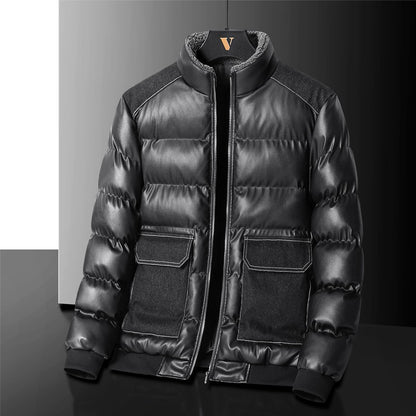 2024 Autumn/Winter New Men's Cowboy Coat Men's Youth Collar Jacket Men Single row Concealed Buckle Casual top big size