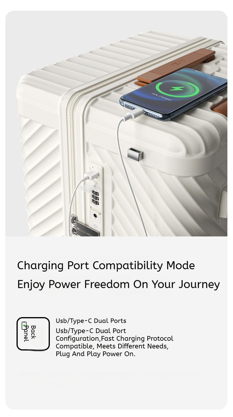 Ofgo Suitcase 20-30 Inches | Cup Holder/Waterproof Pc Suitcase Large Capacity Spinner Suitcase Tsa Travel Trolley Case With Lock