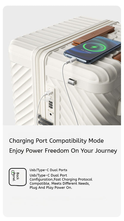 Ofgo Suitcase 20-30 Inches | Cup Holder/Waterproof Pc Suitcase Large Capacity Spinner Suitcase Tsa Travel Trolley Case With Lock