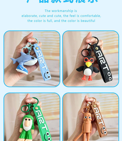 Italian Brainrot Keychain Accessories, Tungtungsahur Whimsical Abstract Mirage Creature Designs Bag Charm