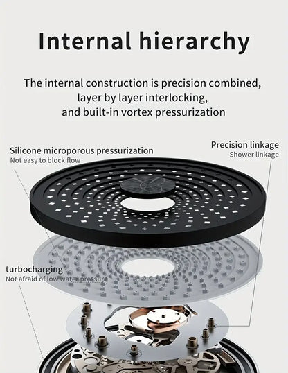 25cm Top Spray Large Water Volume Booster Shower Head Pressurized Single Head Home Bathroom Shower Head