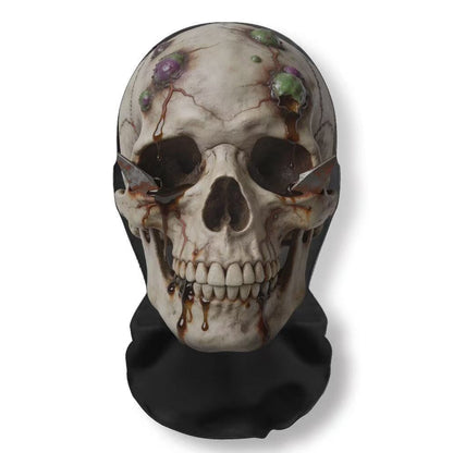 Realistic 3D Horror Skull Zombie Full Face Mask Breathable Mesh Headgear Cosplay Prop for Halloween Party Prank Carnival Costume