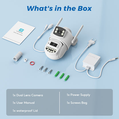 10MP 5K Wifi IP Camera Outdoor 2.4GHZ 5GHZ PTZ Surveillance Camera Dual Lens Dual Screens Email Alert 4K Security Protection