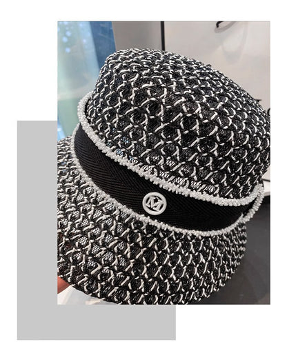 Chapéu de Pescador Vazado Respirável Coreano, Chapéu Tipo Bacia Personalizado, Chapéu Bucket Diamantado da Moda para Passeios de Verão Femininos