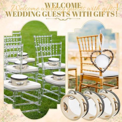 50-180Pcs Wedding Tambourine Drums for Adults Hand Drum Noise Makers Tambourine for Church Wedding Party Favor 4/6/8IN