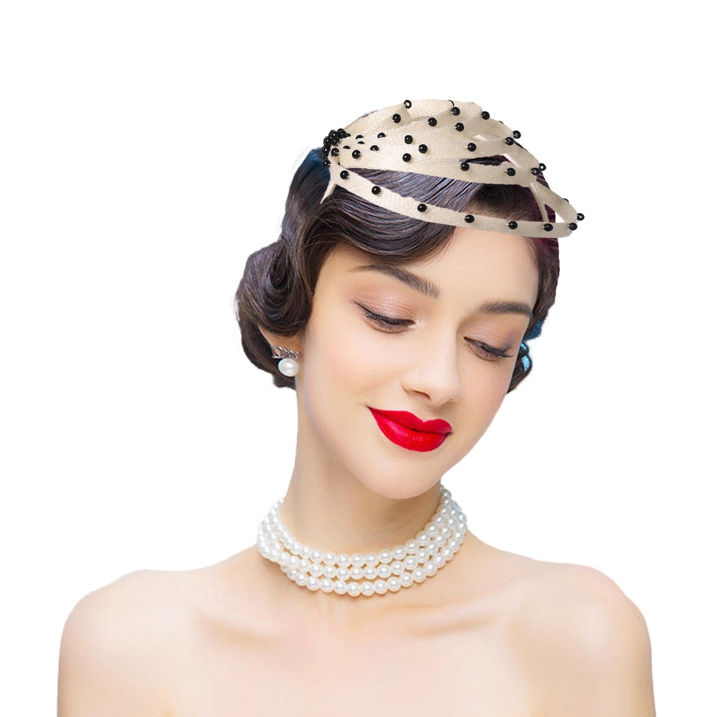 Fascinator Azul Royal com Pérolas Falsas - Elegante Toucado de Casamento, Chapéus Derby para Mulheres, Eventos de Coquetel, Chá e Igreja