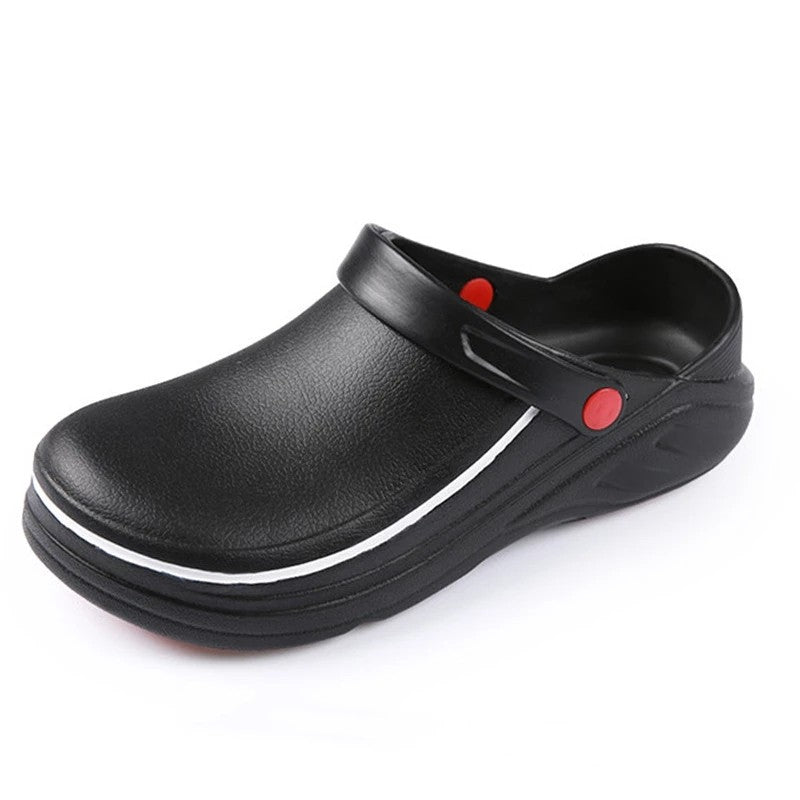 New Men Slippers Non-slip Waterproof Sandals Oil-proof Kitchen Work Cook Shoes Chef Master Hotel Restaurant Slippers Unisex