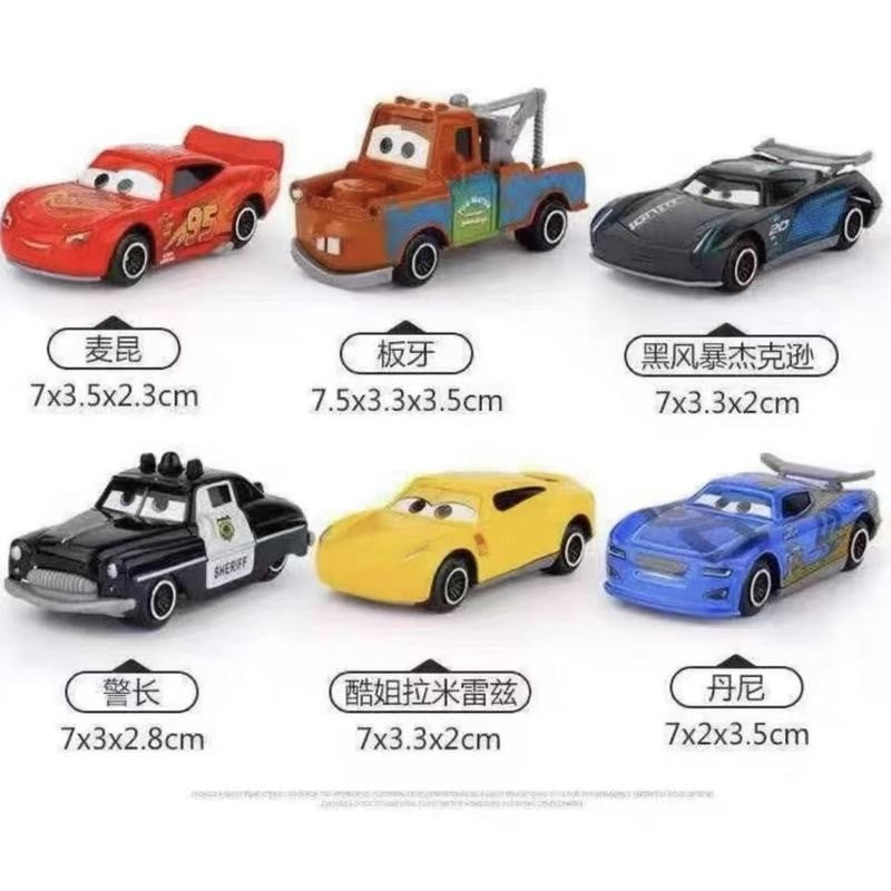 Disney Pixar Carros McQueen Mater Mack Tio Caminhão Liga Diecast Carro 1:55 Modelo Radiator Springs Cidade 11/6/4 Pçs Caixas de Carro Presente