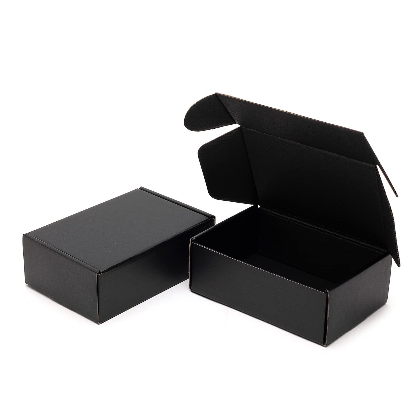 50pcs Christmas Black Shipping Boxes Bulk 6x4x2 Inch Small Corrugated Cardboard Mailer Boxes for Small Business Gifts Jewelry
