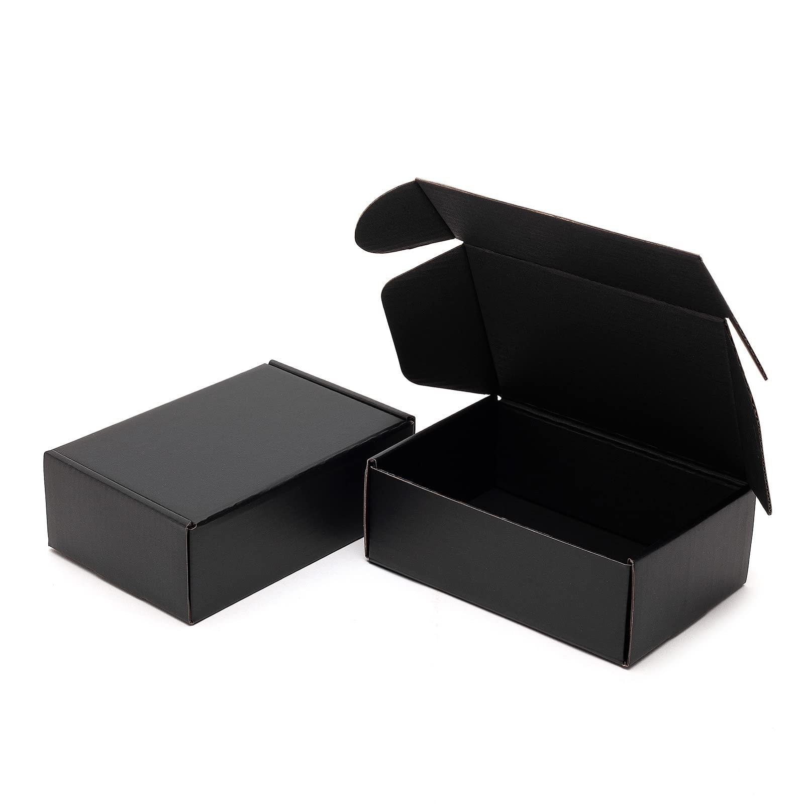 50pcs Christmas Black Shipping Boxes Bulk 6x4x2 Inch Small Corrugated Cardboard Mailer Boxes for Small Business Gifts Jewelry