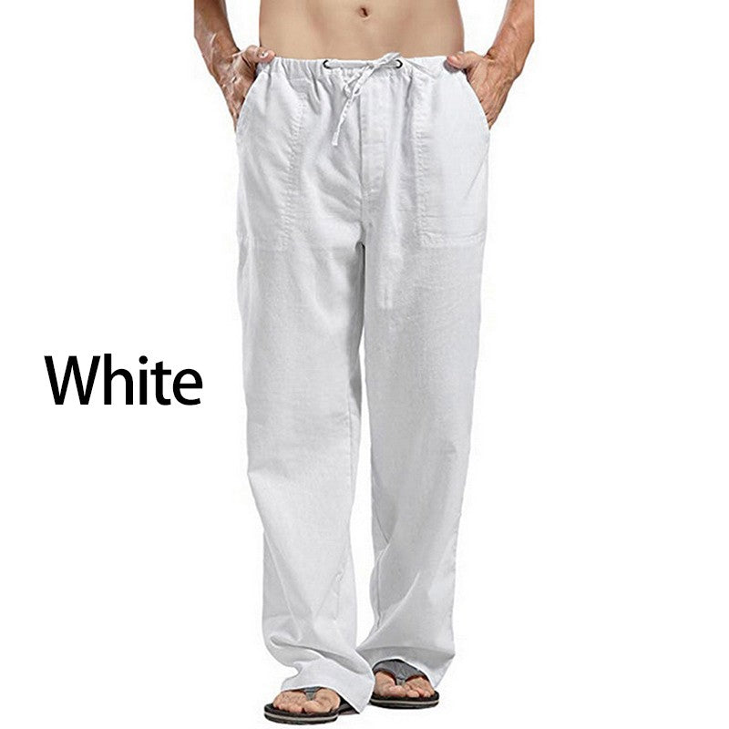 Fashion Mens Linen Wide Pants Korean Trousers Oversize Sports Streetwear Male Spring Yoga Pants Casual Men Clothing Sweatpants