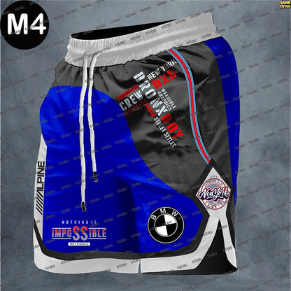 BMW Summer New Motorcycle Shorts Men Breathable Sports Shorts BMW Quick Drying Hawaii Beach Shorts Extreme Sports Racing Shorts
