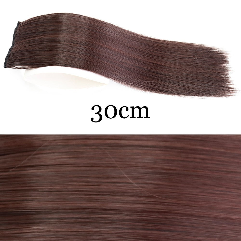 MERISI HAIR Apliques de Cabelo Sintético Liso Invisível com 2 Presilhas, Aumento de Volume, Extensões de Cabelo, Cobertura Lateral Superior