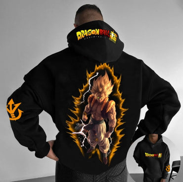 Dragon Ball Autumn and Winter Men's Hoodie Super Saiyan Wukong Printed Anime Casual Hoodie